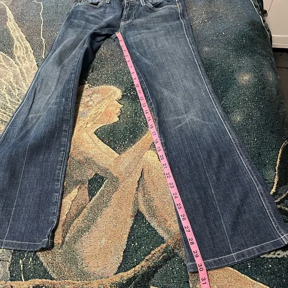 7 For All Mankind A Pocket Wide Leg Jeans Women’s 28×30 Dark Wash Relaxed Y2K - Picture 12 of 16